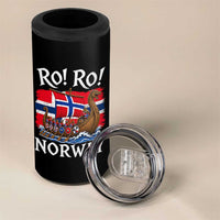 Ro Ro Norway Viking Row 4 in 1 Can Cooler Tumbler Norwegian Flag Longship for Norge Football Fan