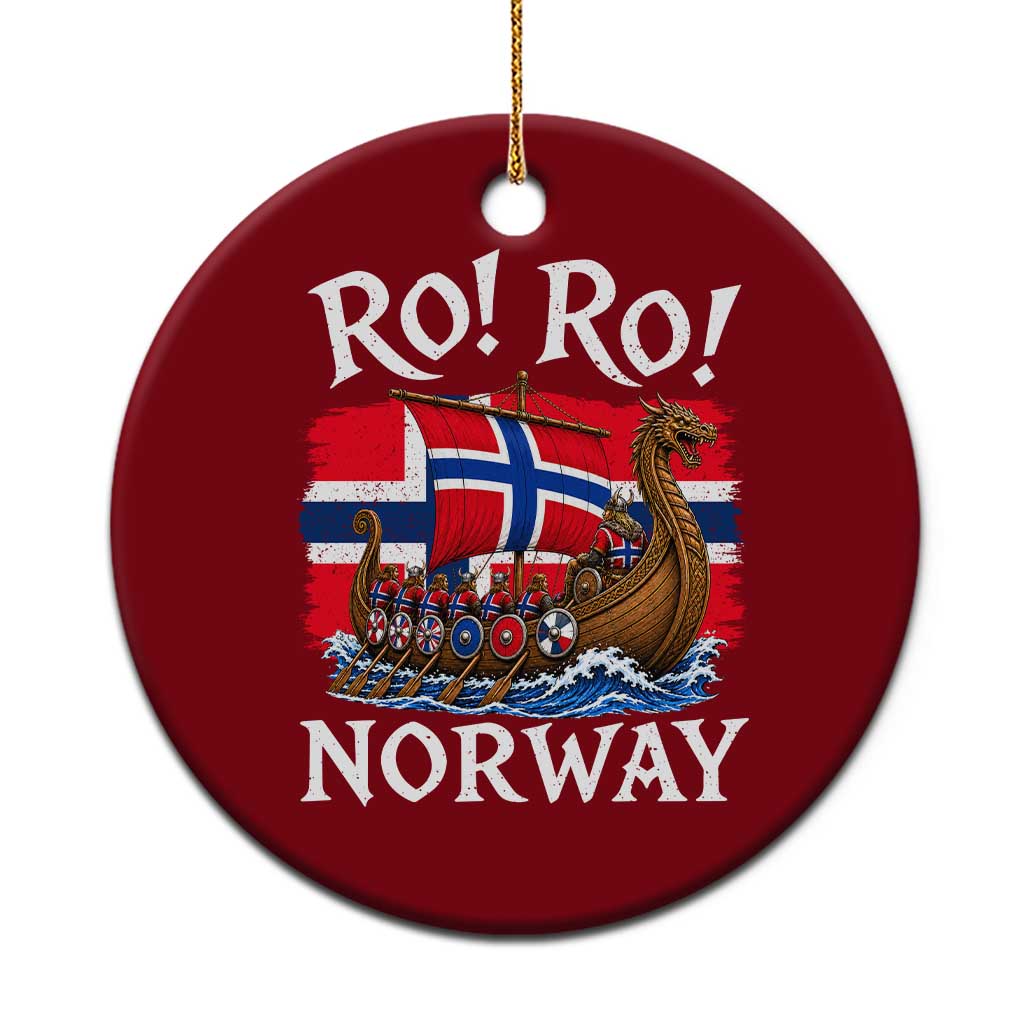 Ro Ro Norway Viking Row Ceramic Ornament Norwegian Flag Longship for Norge Football Fan