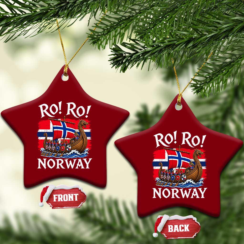 Ro Ro Norway Viking Row Ceramic Ornament Norwegian Flag Longship for Norge Football Fan