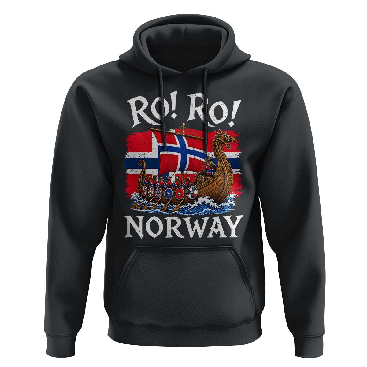 Ro Ro Norway Viking Row Hoodie Norwegian Flag Longship for Norge Football Fan