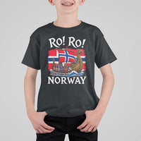 Ro Ro Norway Viking Row T Shirt For Kid Norwegian Flag Longship for Norge Football Fan