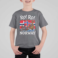 Ro Ro Norway Viking Row T Shirt For Kid Norwegian Flag Longship for Norge Football Fan