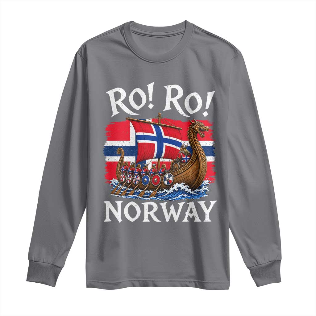 Ro Ro Norway Viking Row Long Sleeve Shirt Norwegian Flag Longship for Norge Football Fan