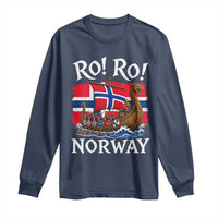 Ro Ro Norway Viking Row Long Sleeve Shirt Norwegian Flag Longship for Norge Football Fan