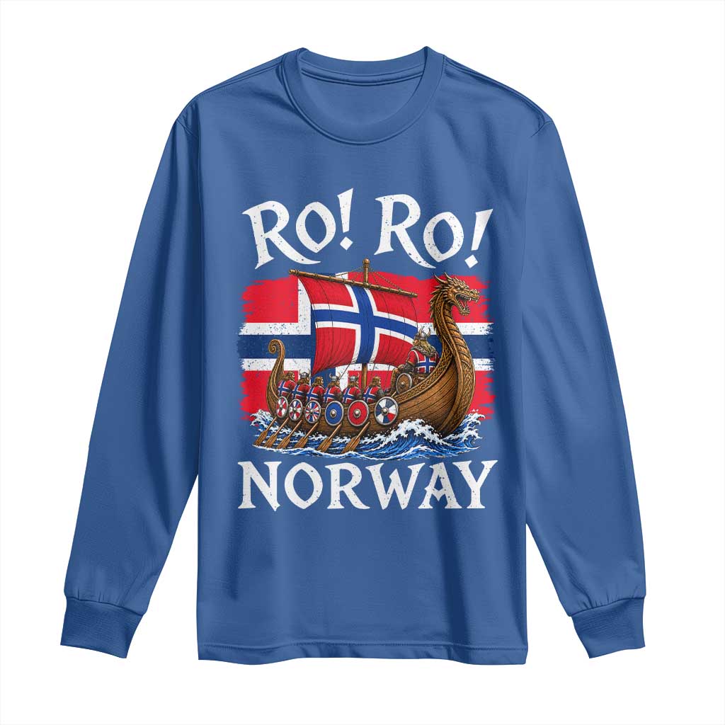 Ro Ro Norway Viking Row Long Sleeve Shirt Norwegian Flag Longship for Norge Football Fan