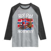 Ro Ro Norway Viking Row Raglan Shirt Norwegian Flag Longship for Norge Football Fan