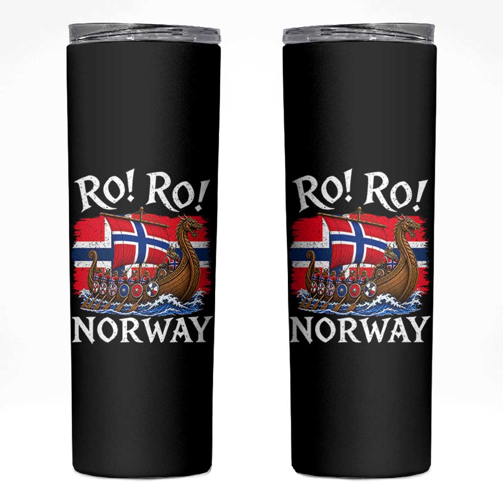 Ro Ro Norway Viking Row Skinny Tumbler Norwegian Flag Longship for Norge Football Fan