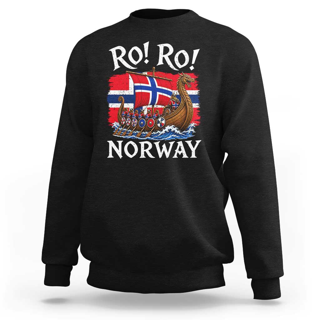 Ro Ro Norway Viking Row Sweatshirt Norwegian Flag Longship for Norge Football Fan