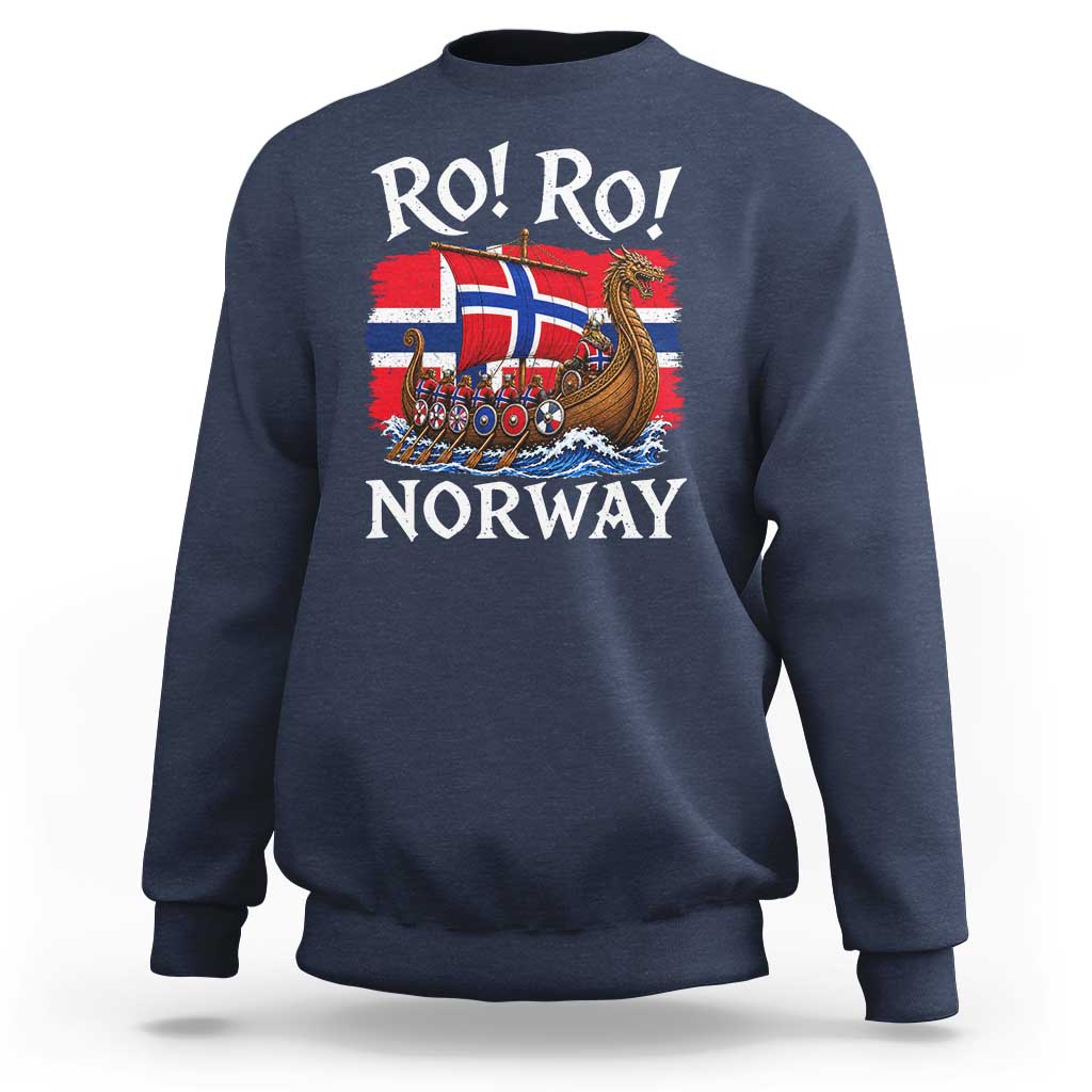 Ro Ro Norway Viking Row Sweatshirt Norwegian Flag Longship for Norge Football Fan