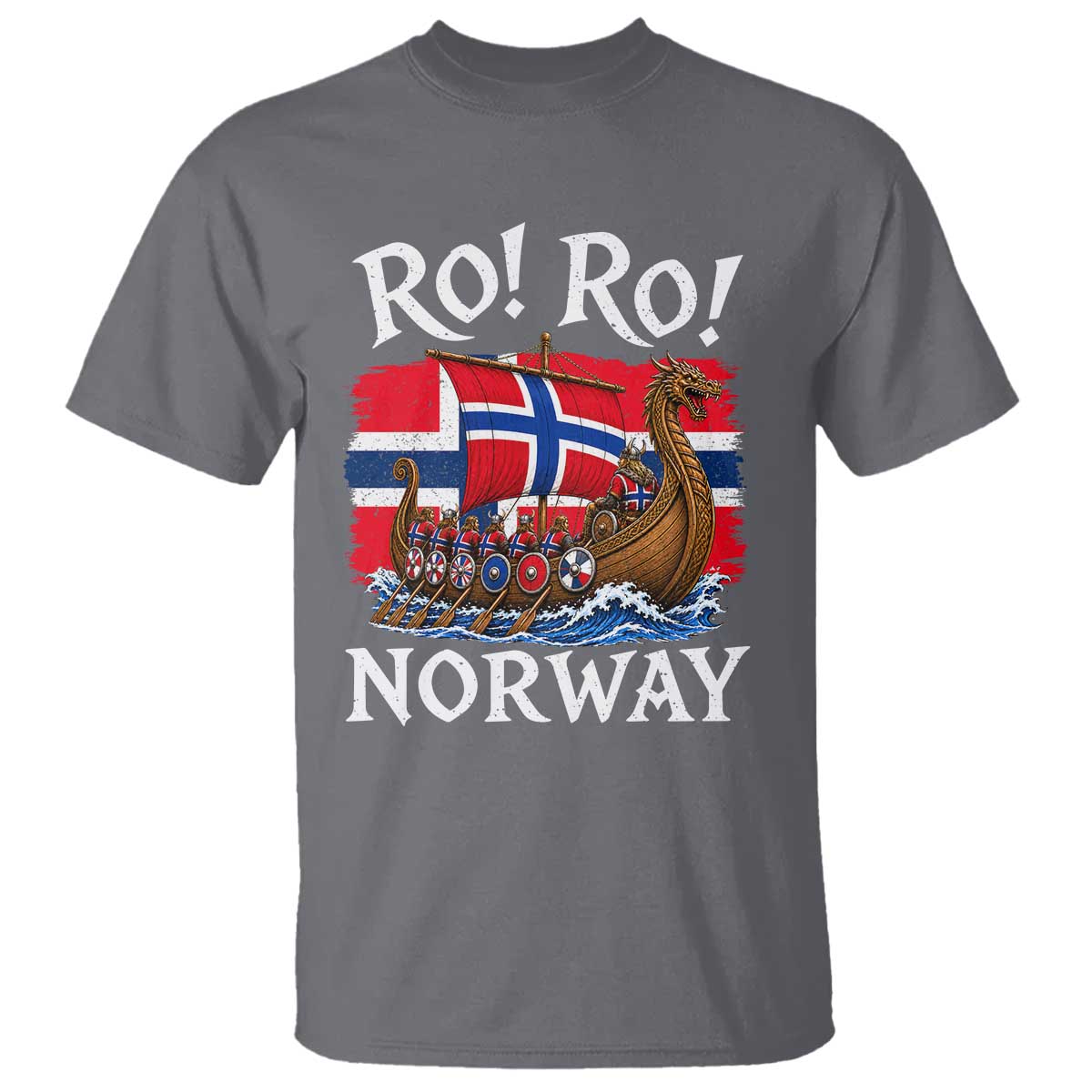 Ro Ro Norway Viking Row T Shirt Norwegian Flag Longship for Norge Football Fan