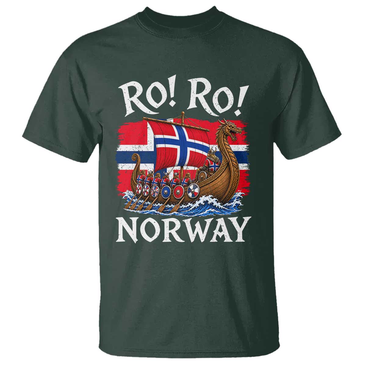Ro Ro Norway Viking Row T Shirt Norwegian Flag Longship for Norge Football Fan