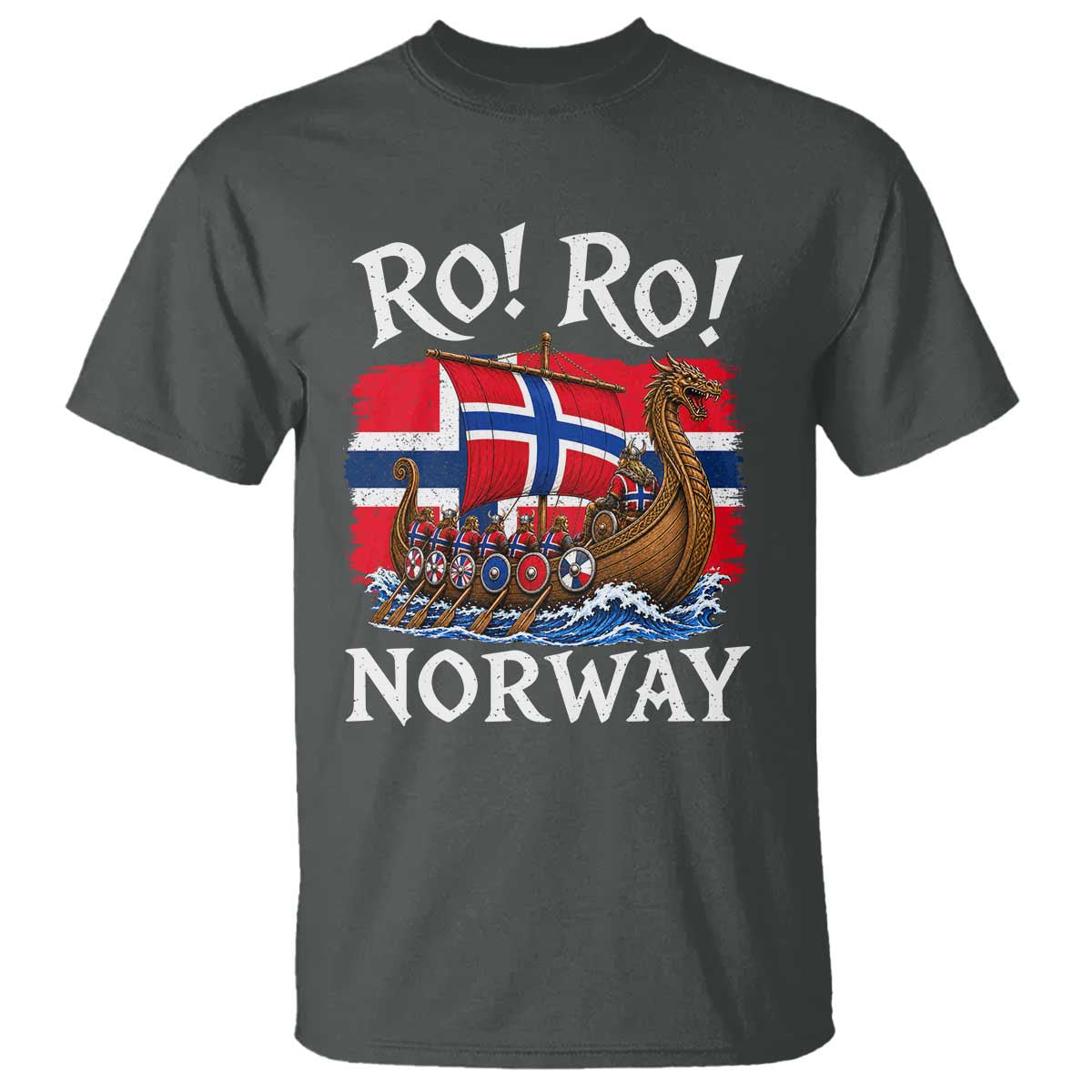 Ro Ro Norway Viking Row T Shirt Norwegian Flag Longship for Norge Football Fan