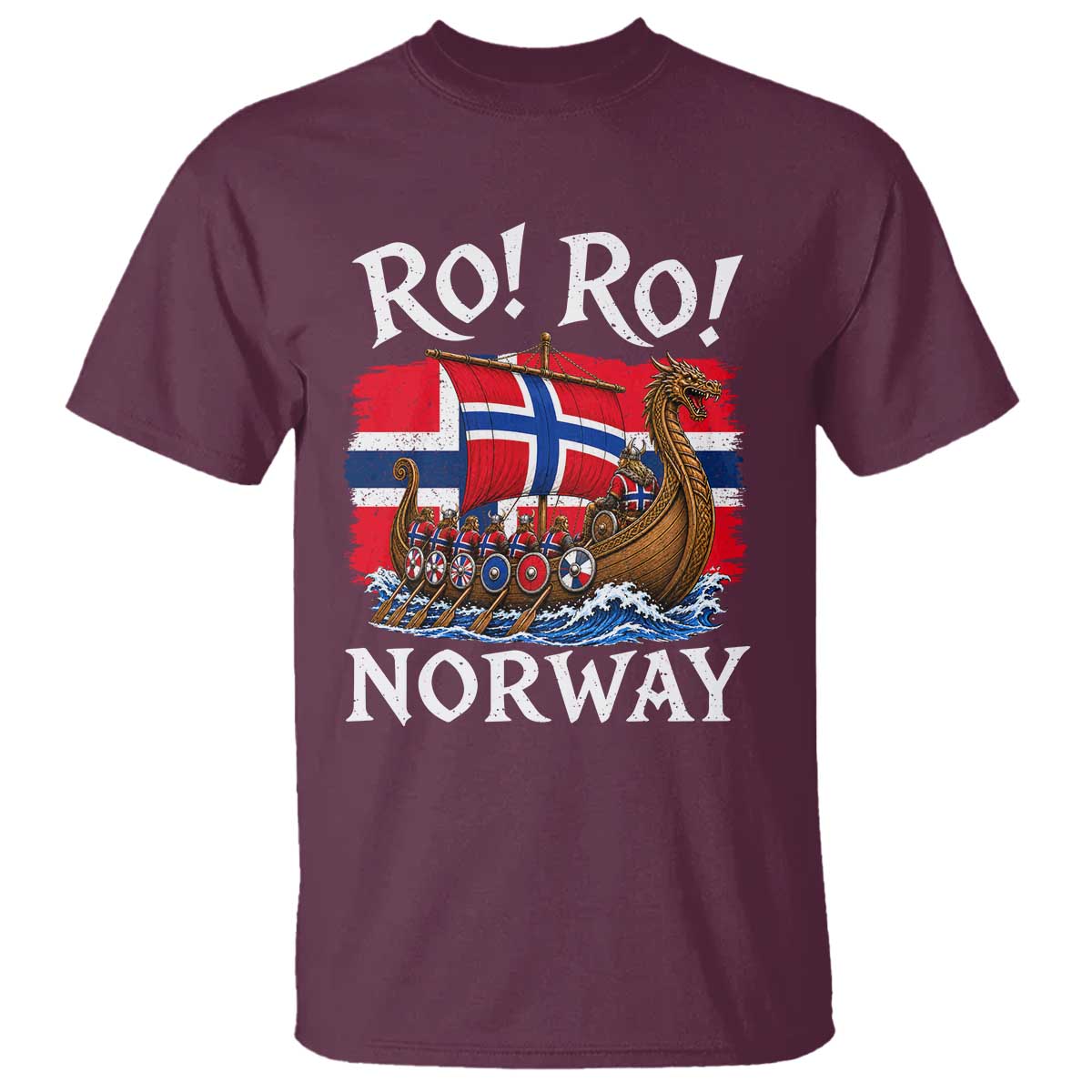 Ro Ro Norway Viking Row T Shirt Norwegian Flag Longship for Norge Football Fan