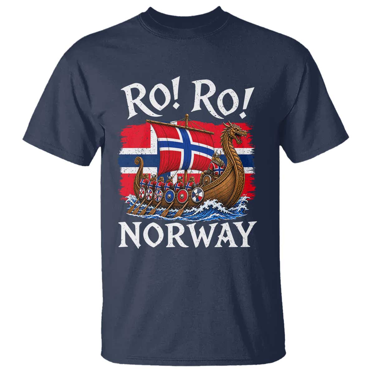 Ro Ro Norway Viking Row T Shirt Norwegian Flag Longship for Norge Football Fan