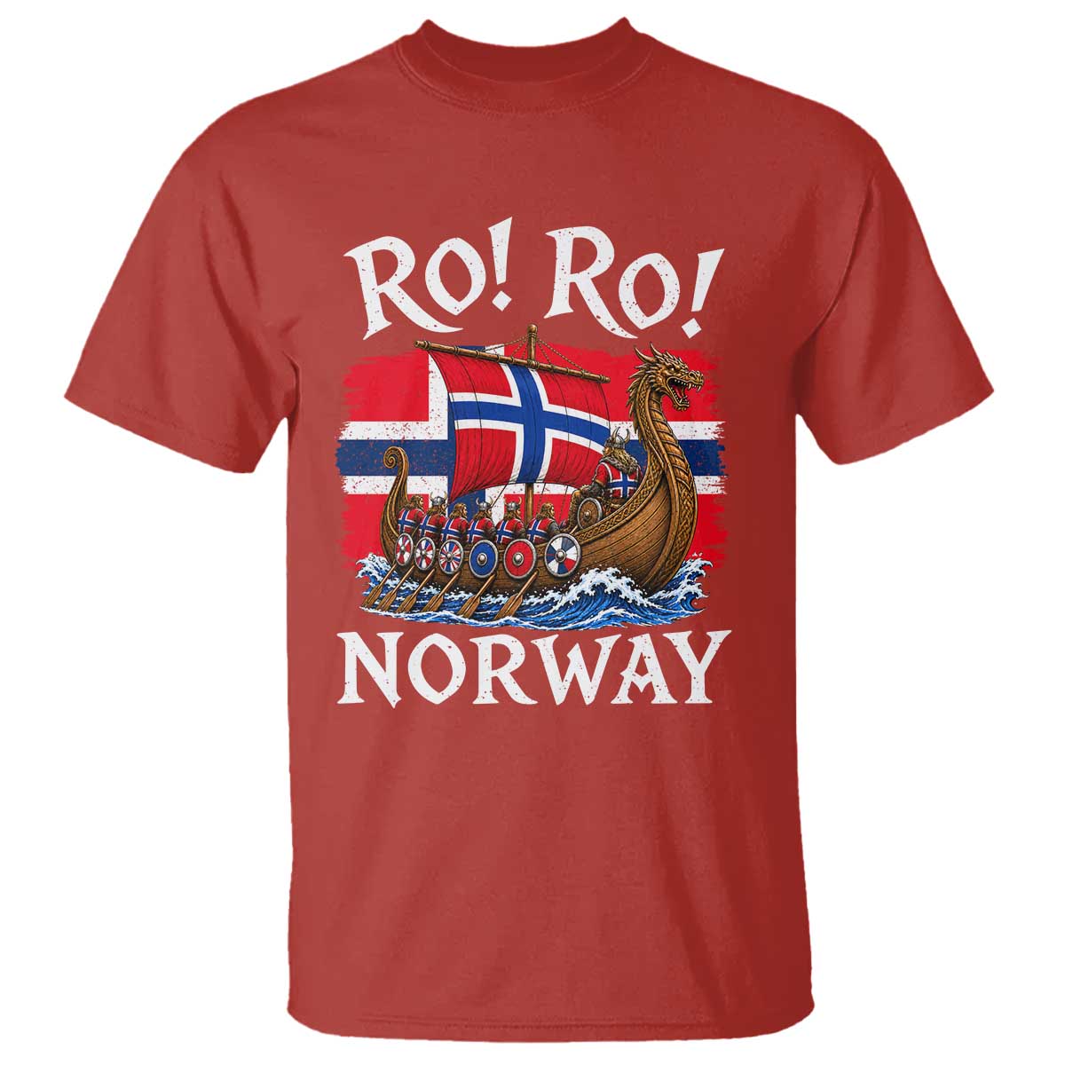Ro Ro Norway Viking Row T Shirt Norwegian Flag Longship for Norge Football Fan