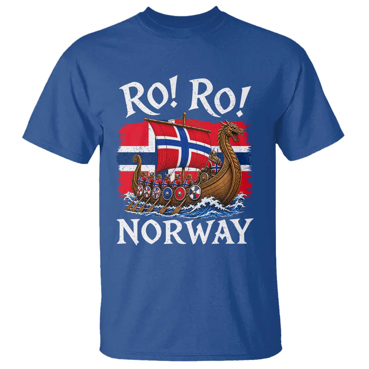 Ro Ro Norway Viking Row T Shirt Norwegian Flag Longship for Norge Football Fan