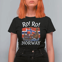 Ro Ro Norway Viking Row T Shirt For Women Norwegian Flag Longship for Norge Football Fan