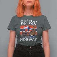 Ro Ro Norway Viking Row T Shirt For Women Norwegian Flag Longship for Norge Football Fan