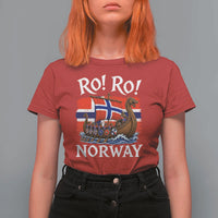 Ro Ro Norway Viking Row T Shirt For Women Norwegian Flag Longship for Norge Football Fan