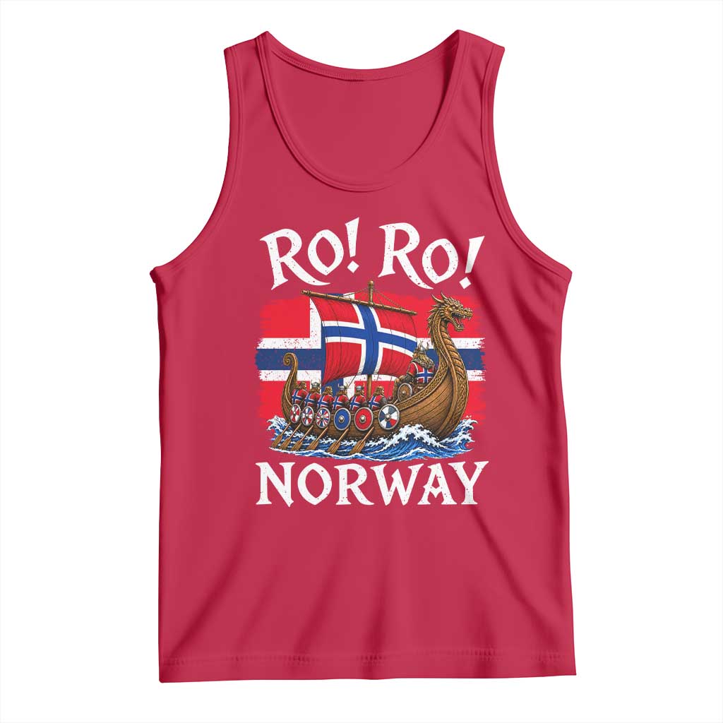 Ro Ro Norway Viking Row Tank Top Norwegian Flag Longship for Norge Football Fan