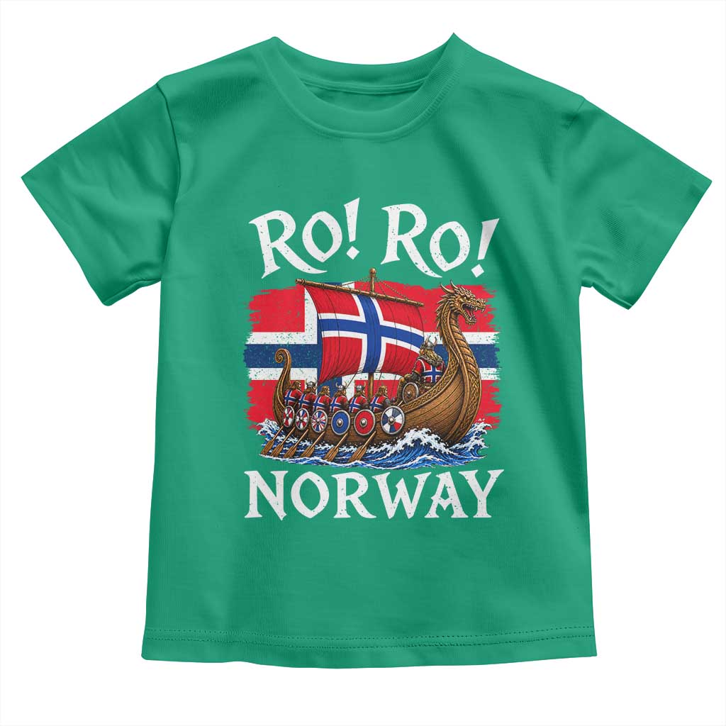 Ro Ro Norway Viking Row Toddler T Shirt Norwegian Flag Longship for Norge Football Fan