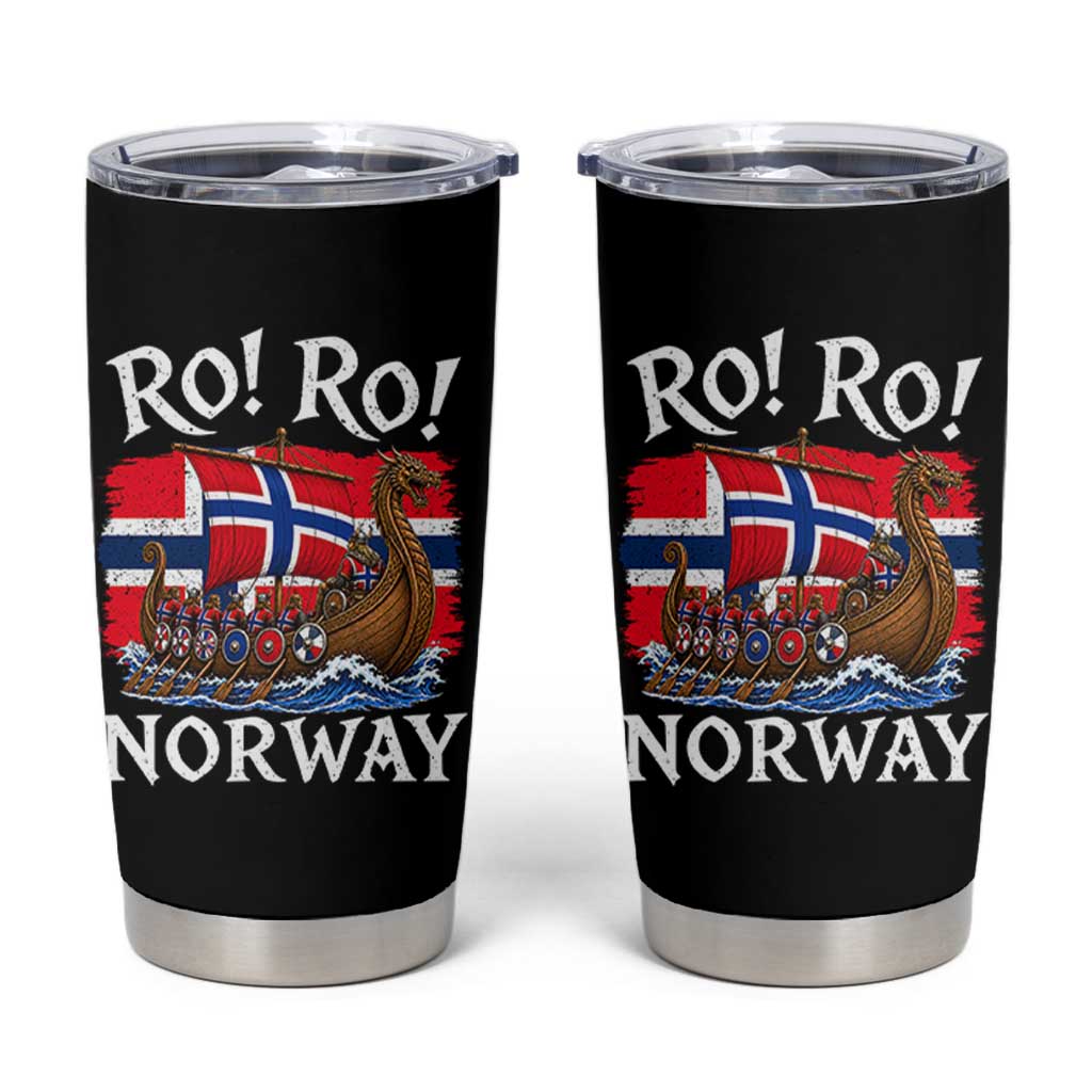 Ro Ro Norway Viking Row Tumbler Cup Norwegian Flag Longship for Norge Football Fan