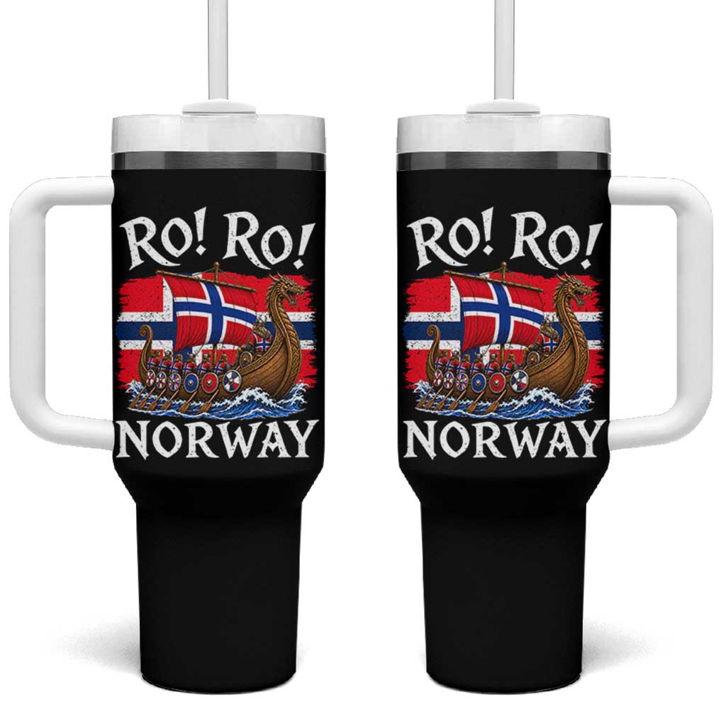 Ro Ro Norway Viking Row Tumbler With Handle Norwegian Flag Longship for Norge Football Fan