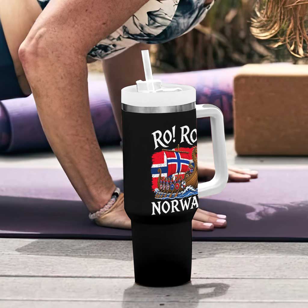Ro Ro Norway Viking Row Tumbler With Handle Norwegian Flag Longship for Norge Football Fan