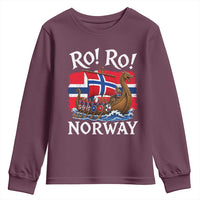 Ro Ro Norway Viking Row Youth Sweatshirt Norwegian Flag Longship for Norge Football Fan