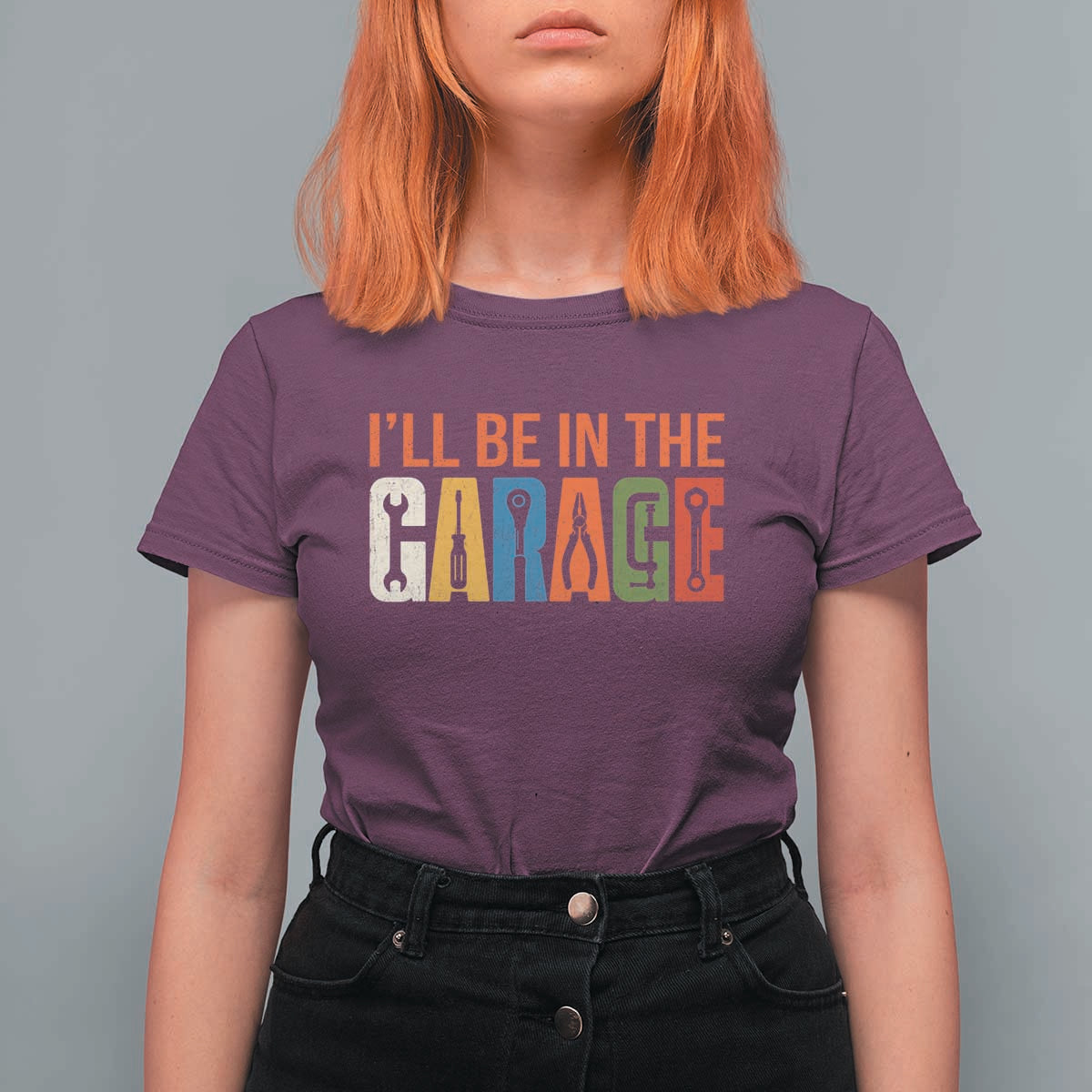 I Will Be In The Garage Funny Car Mechanic T Shirt For Women Dad Joke Handyman Mechanics Tool