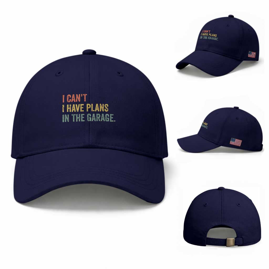 I Cant I Have Plans In The Garage Baseball Cap Funny Car Mechanics Father's Day