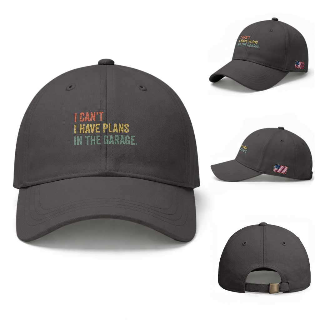 I Cant I Have Plans In The Garage Baseball Cap Funny Car Mechanics Father's Day