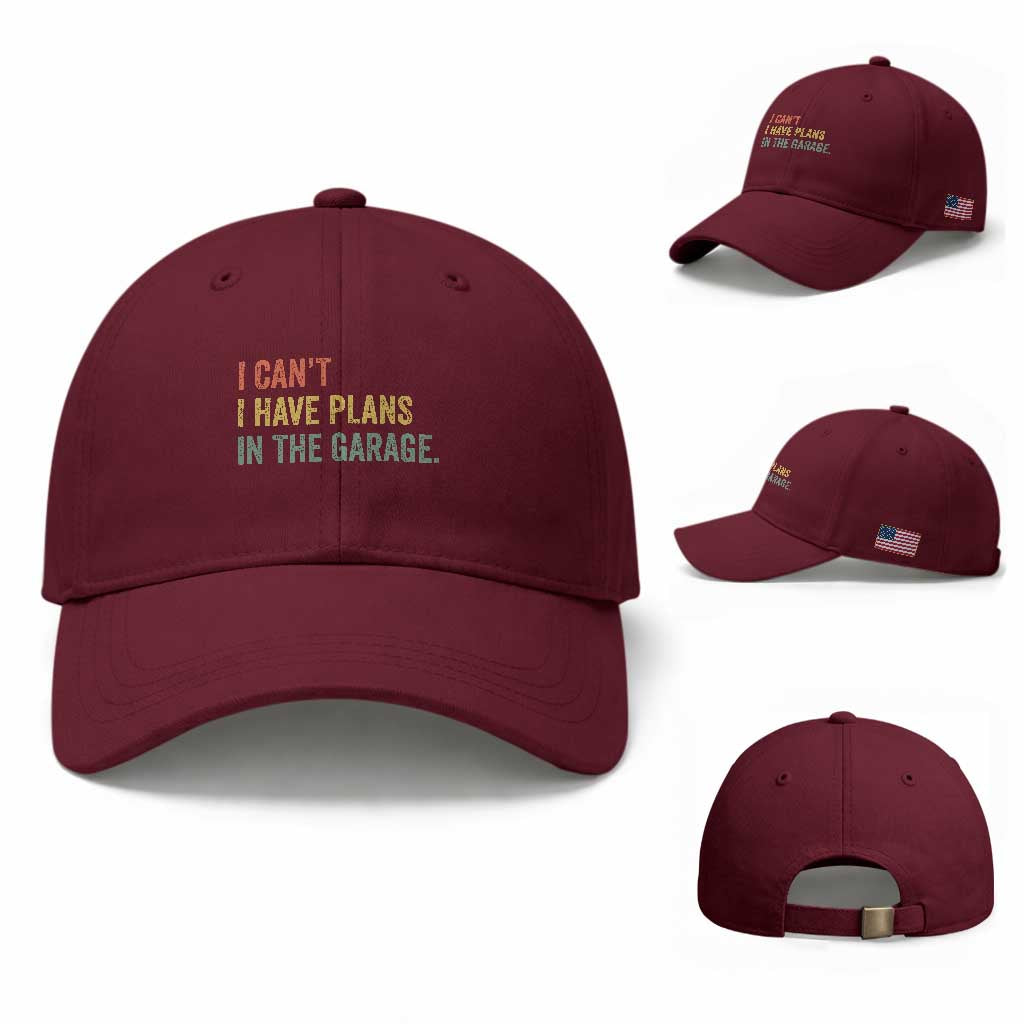 I Cant I Have Plans In The Garage Baseball Cap Funny Car Mechanics Father's Day