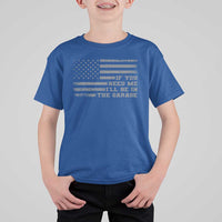 If You Need Me I Will Be In The Garage Funny Mechanic T Shirt For Kid Vintage American Flag