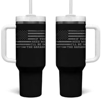 If You Need Me I Will Be In The Garage Funny Mechanic Tumbler With Handle Vintage American Flag