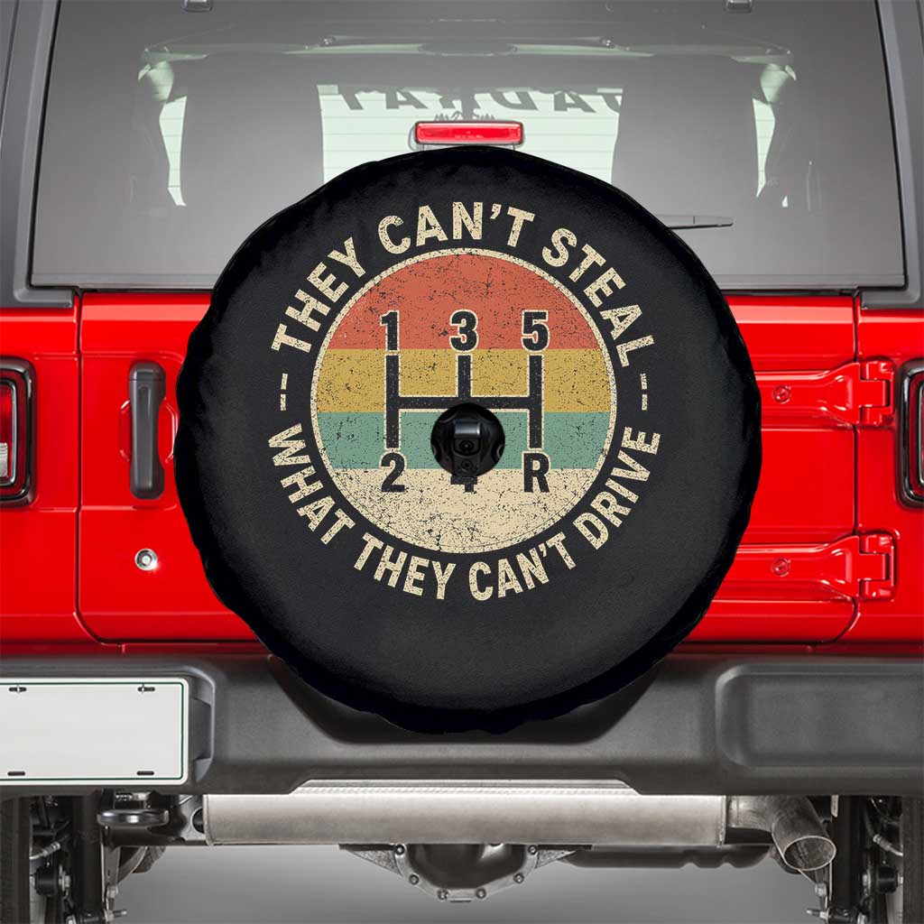 They Can't Steal What They Can't Drive Spare Tire Cover Funny Stick Shift Manual Car