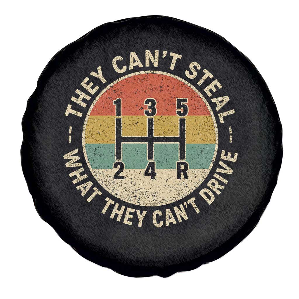 They Can't Steal What They Can't Drive Spare Tire Cover Funny Stick Shift Manual Car