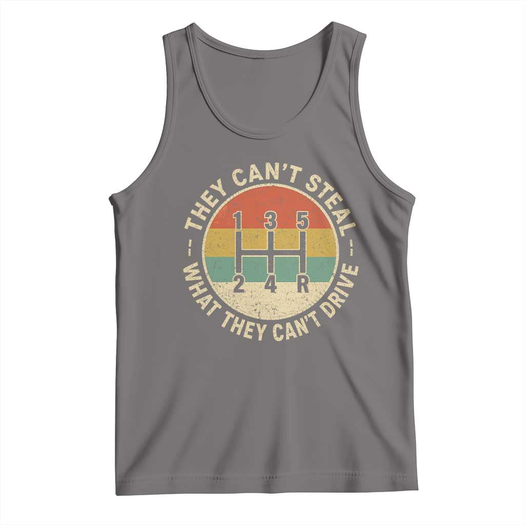 They Can't Steal What They Can't Drive Tank Top Funny Stick Shift Manual Car