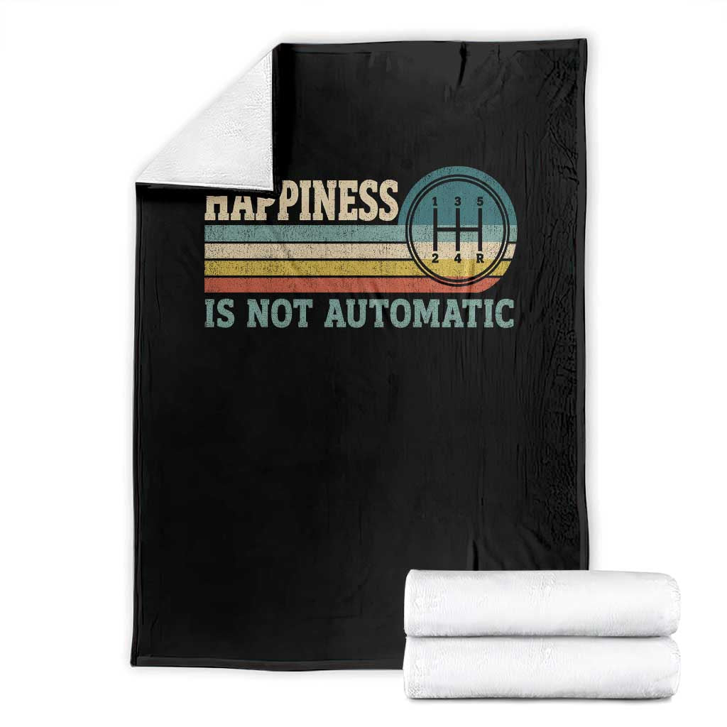 Happiness Is Not Automatic 5 Speed Manual Transmission Car Throw Blanket