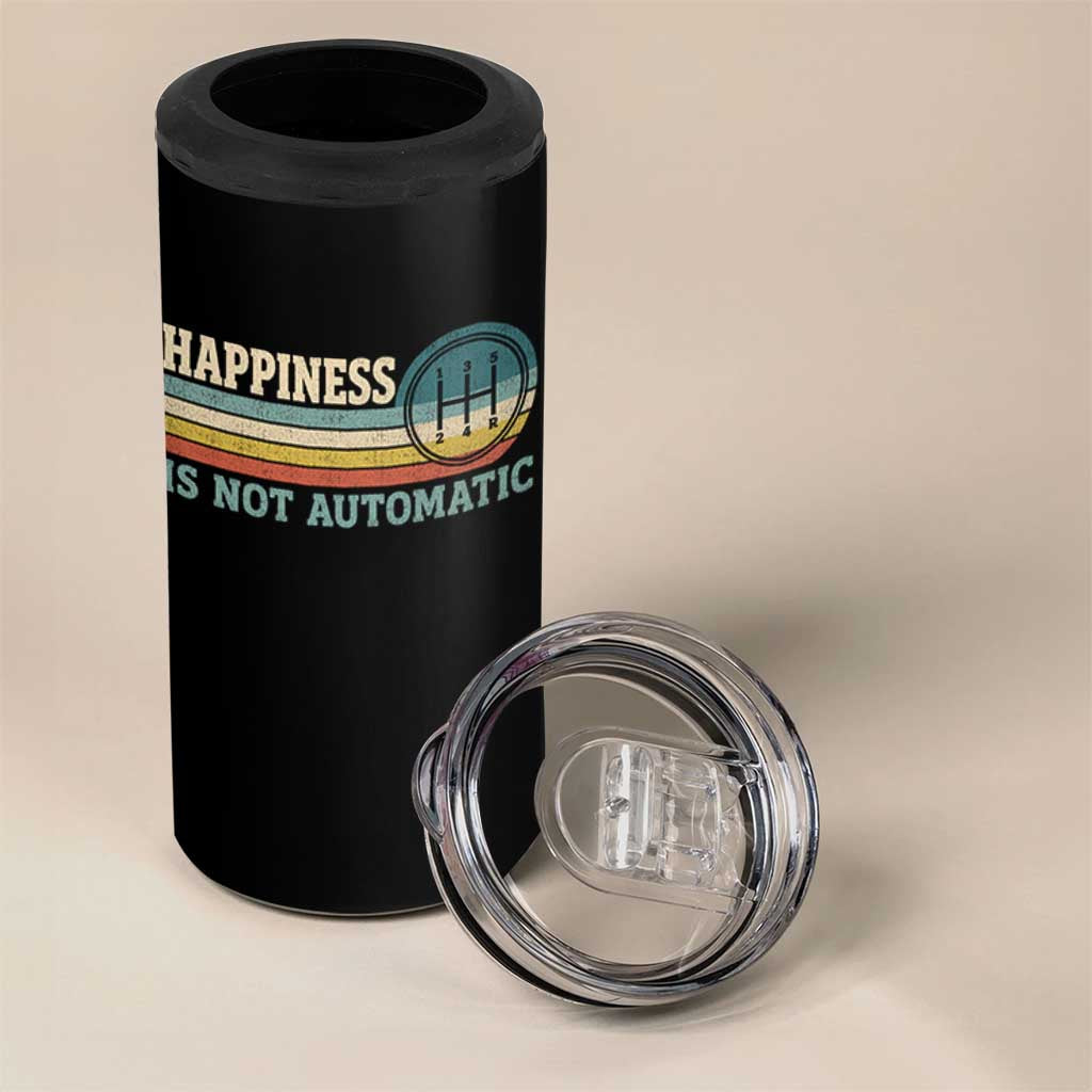 Happiness Is Not Automatic 5 Speed Manual Transmission Car 4 in 1 Can Cooler Tumbler