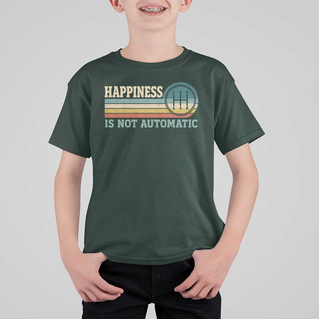 Happiness Is Not Automatic 5 Speed Manual Transmission Car T Shirt For Kid