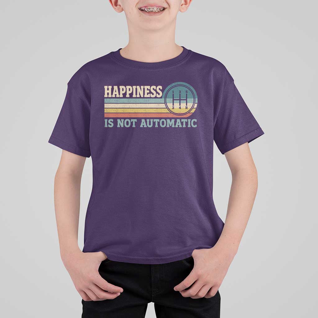 Happiness Is Not Automatic 5 Speed Manual Transmission Car T Shirt For Kid