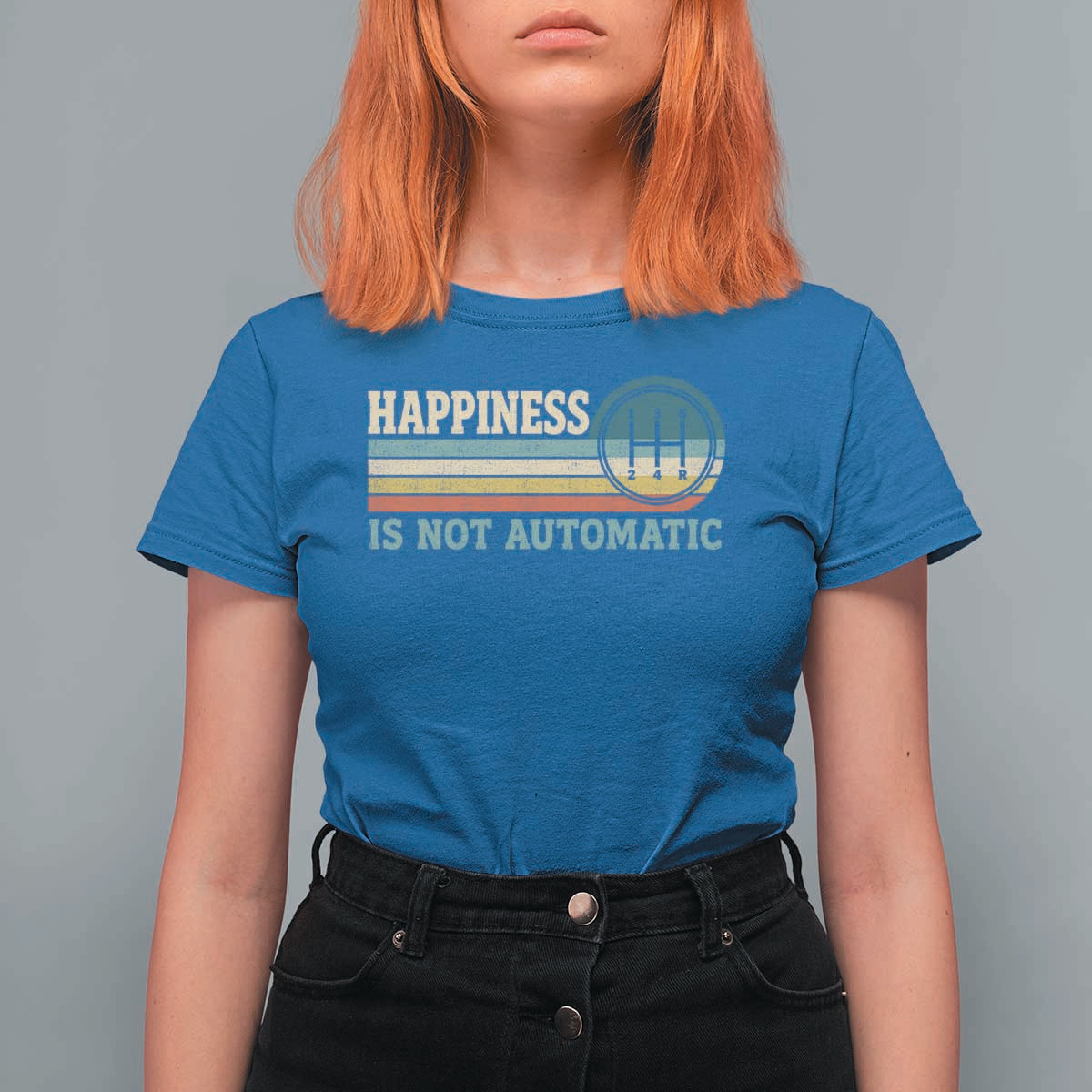 Happiness Is Not Automatic 5 Speed Manual Transmission Car T Shirt For Women