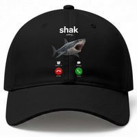 Shark Calling Meme Mispelled Shak Incoming Call Humor Baseball Cap