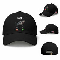 Shark Calling Meme Mispelled Shak Incoming Call Humor Baseball Cap