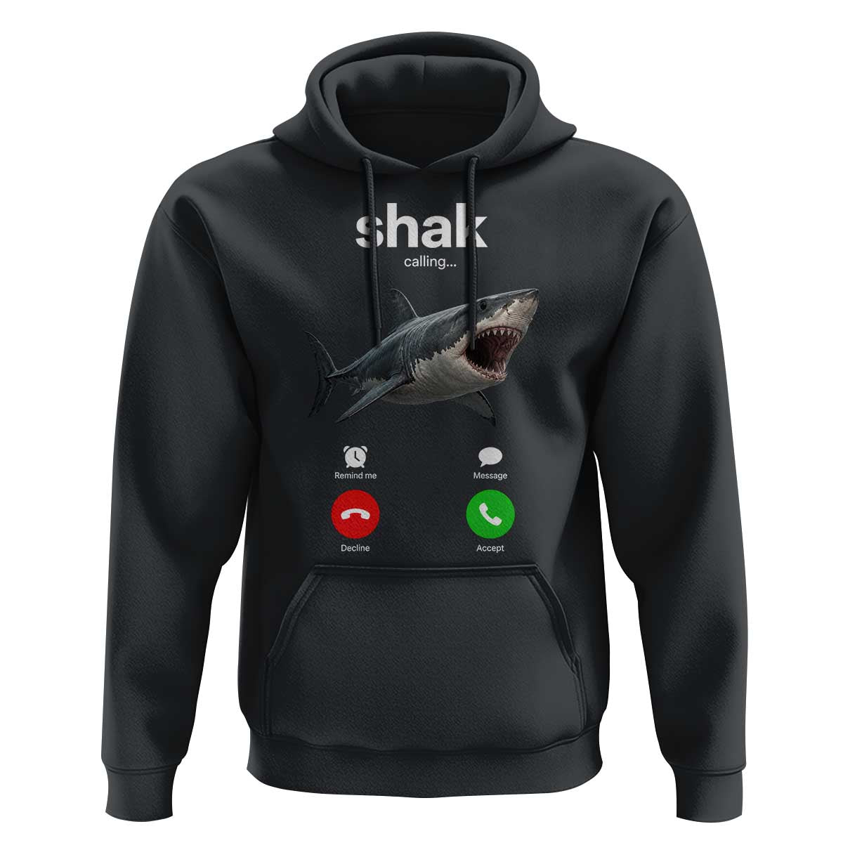 Shark Calling Meme Mispelled Shak Incoming Call Humor Hoodie