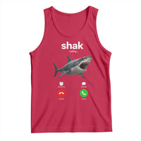 Shark Calling Meme Mispelled Shak Incoming Call Humor Tank Top
