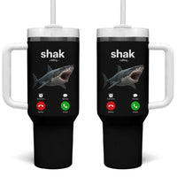 Shark Calling Meme Mispelled Shak Incoming Call Humor Tumbler With Handle