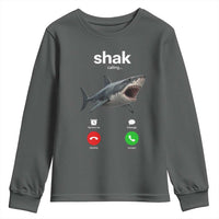 Shark Calling Meme Mispelled Shak Incoming Call Humor Youth Sweatshirt