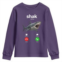 Shark Calling Meme Mispelled Shak Incoming Call Humor Youth Sweatshirt